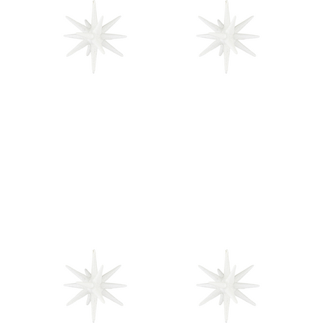 4 hvide stjerner/spikes fra House Doctor med glimmer