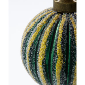 Close-up of the stripes on glass Christmas baubles from House Doctor