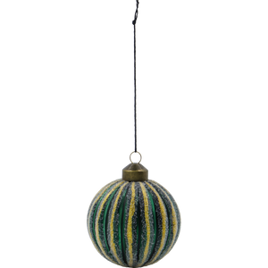 Single striped glass Christmas bauble from House Doctor for hanging