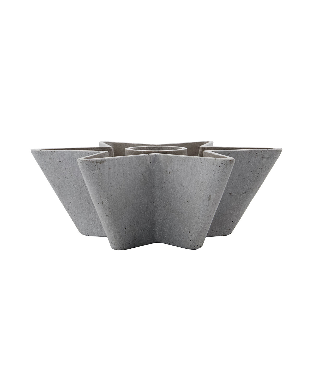Mold Star star-shaped candle holder by House Doctor, gray polystone with a cement-like finish, for advent candles or pillar candles
