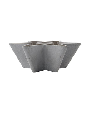 Mold Star star-shaped candle holder by House Doctor, gray polystone with a cement-like finish, for advent candles or pillar candles