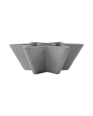 Mold Star star-shaped candle holder by House Doctor, gray polystone with a cement-like finish, for advent candles or pillar candles