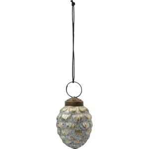 Glass Christmas ornament shaped like a small pine cone from House Doctor for hanging