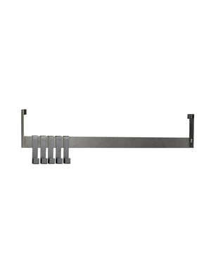 Black Fari rail from House Doctor in steel with five hooks for mounting under the bottom shelf of the Fari shelving unit