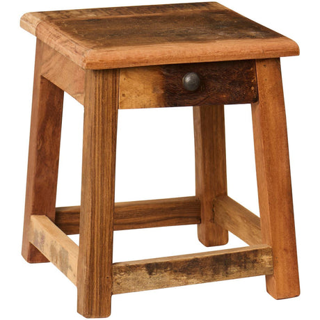 Wooden stool with small drawer UNIKA from Ib Laursen