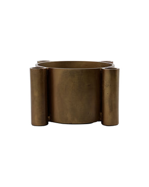 Advent candle holder for four from House Doctor in aluminium with an antique brass finish, fitted with holders for taper candles.