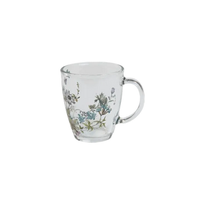 Speedtsberg glaskrus med hank og blomstermønster