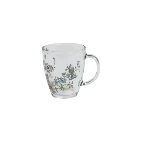 Speedtsberg glaskrus med hank og blomstermønster