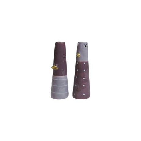 Vase and 16 cm lilla med striber eller prikker
