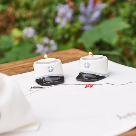 Studenterhue fyrfadsstage blå