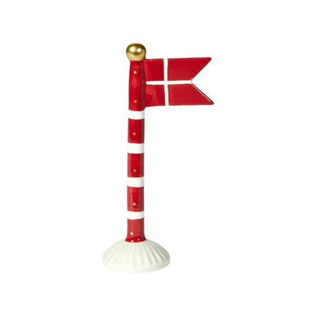 Flagstang med spidsflag 19 cm højt rød og hvid