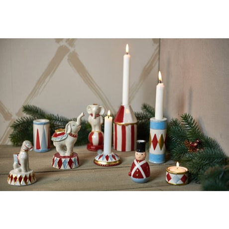 Hvide kertelys 18 cm højt 5-pak