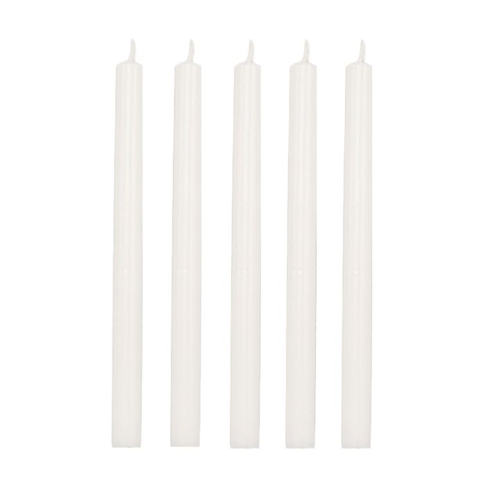 Hvide kertelys 18 cm højt 5-pak