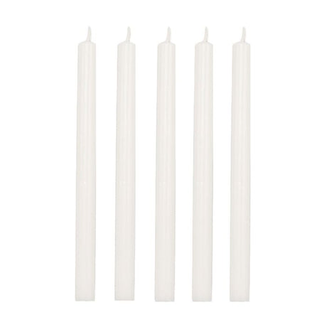 Hvide kertelys 18 cm højt 5-pak