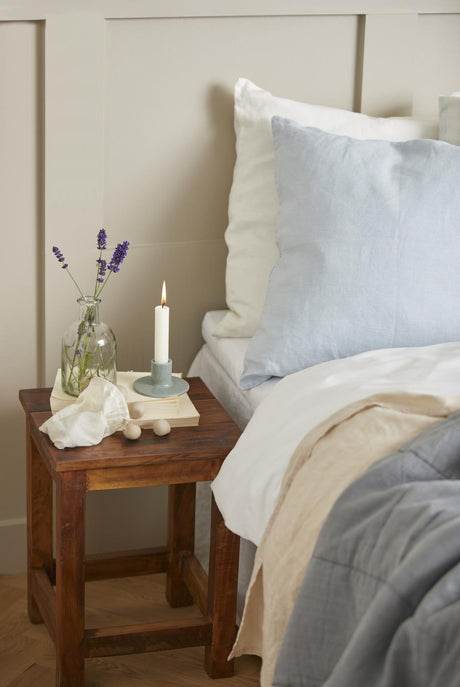 UNIKA stool, 41 cm high, from Ib Laursen, used as a small bedside table