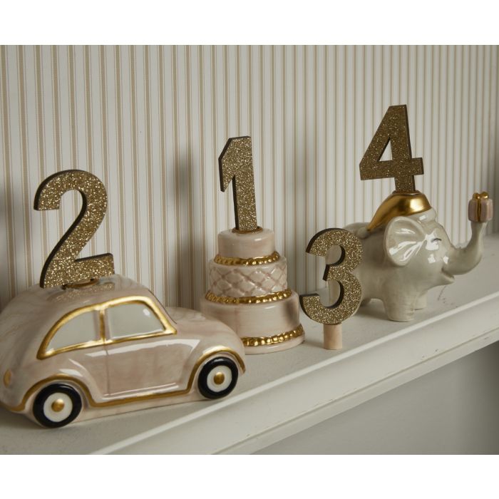 Tal i træ med glitter til lysestage