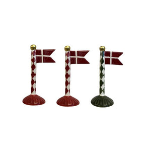 Flagstang med spidsflag 14 cm højt harlekinmønster