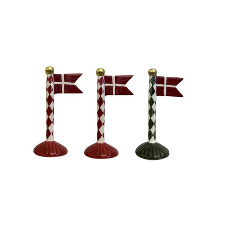 Flagstang med spidsflag 14 cm højt harlekinmønster