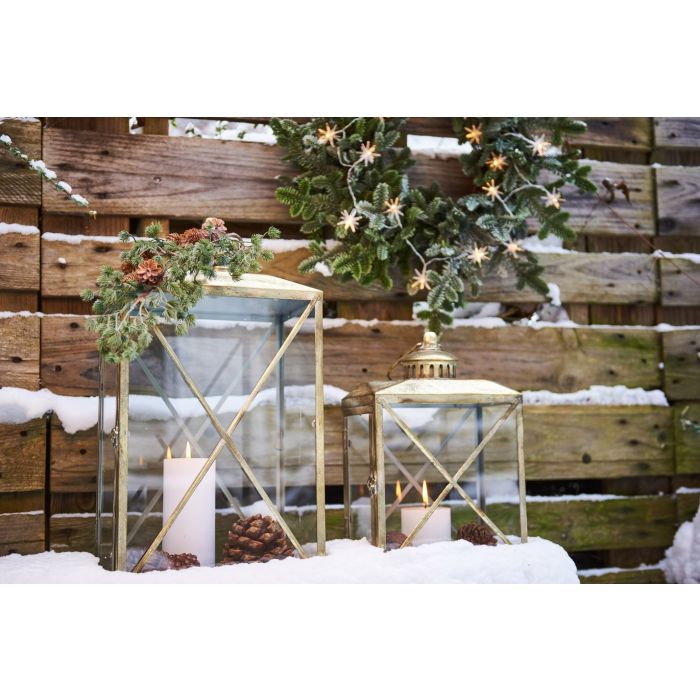 Lanternesæt med kryds guldfarvet