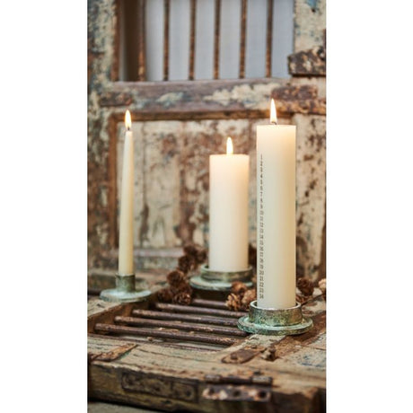 Lysestage til bloklys antik grøn 