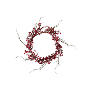 Wreath with red berries and branches, 25 cm diameter from Speedtsberg