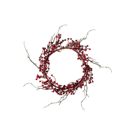 Wreath with red berries and branches, 25 cm diameter from Speedtsberg