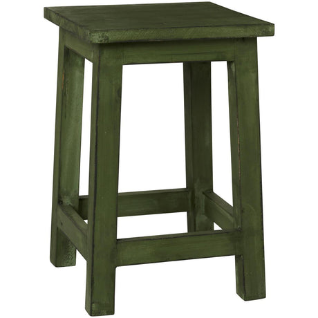 Green-painted pine stool from Ib Laursen