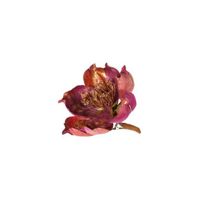 Blomsterhoved med klips magnolia rød og guld