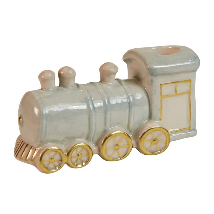 Lysestage til kertelys lokomotiv lyseblåt