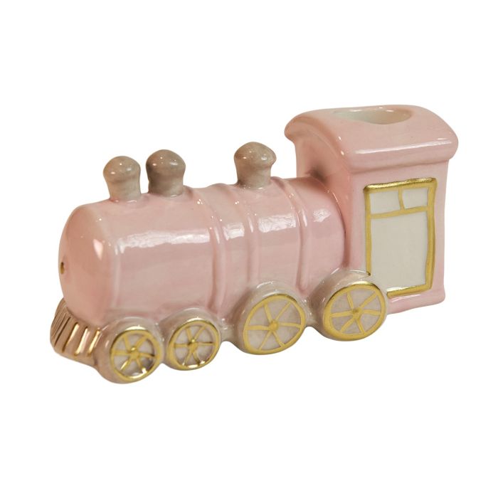 Lysestage til kertelys lokomotiv lyserødt