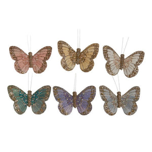 Sommerfugl med klips 13 cm