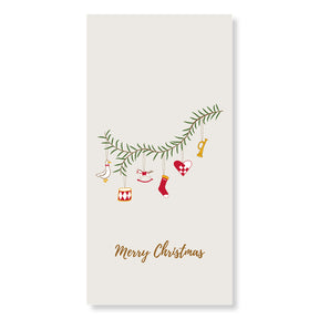 Paper napkins with fir garland and Christmas decorations from Speedtsberg