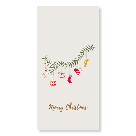 Paper napkins with fir garland and Christmas decorations from Speedtsberg
