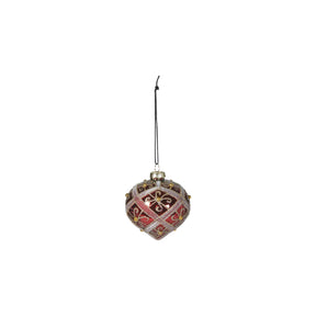 Red onion-shaped glass Christmas bauble with pattern from Speedtsberg