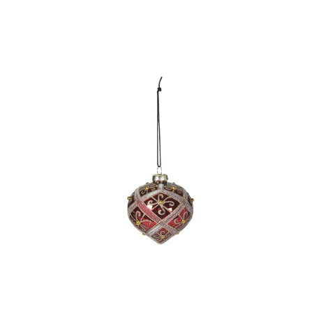 Red onion-shaped glass Christmas bauble with pattern from Speedtsberg
