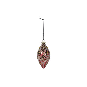 Patterned teardrop glass Christmas bauble from Speedtsberg