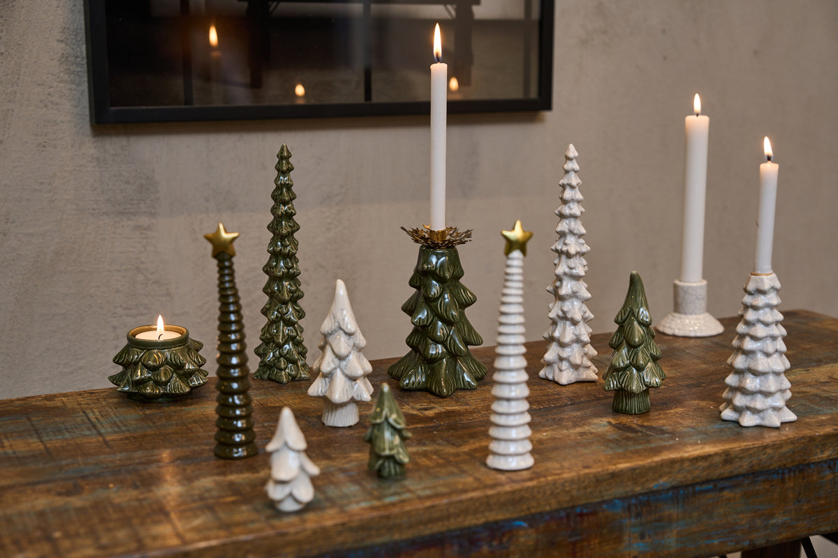 Ceramic candlesticks and Christmas trees from Speedtsberg