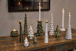 Ceramic candlesticks and Christmas trees from Speedtsberg
