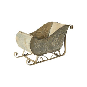 Slæde i zink med dekoration 