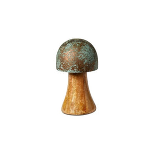 Svamp i træ og metal 13 cm høj