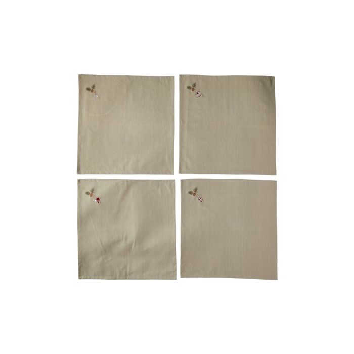 Stofservietter med broderi 4-pak