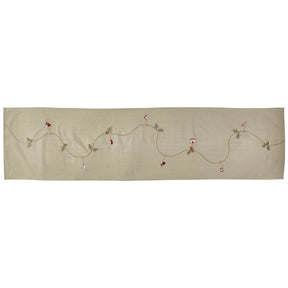 Table runner with embroidered garland of Christmas decorations from Speedtsberg