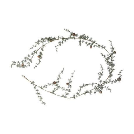 Guirlande med sne og kogler 180 cm lang