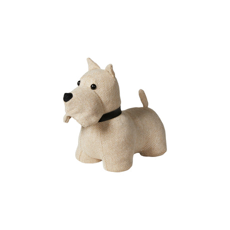 Dørstopper hvid og beige skottehund fra Speedtsberg