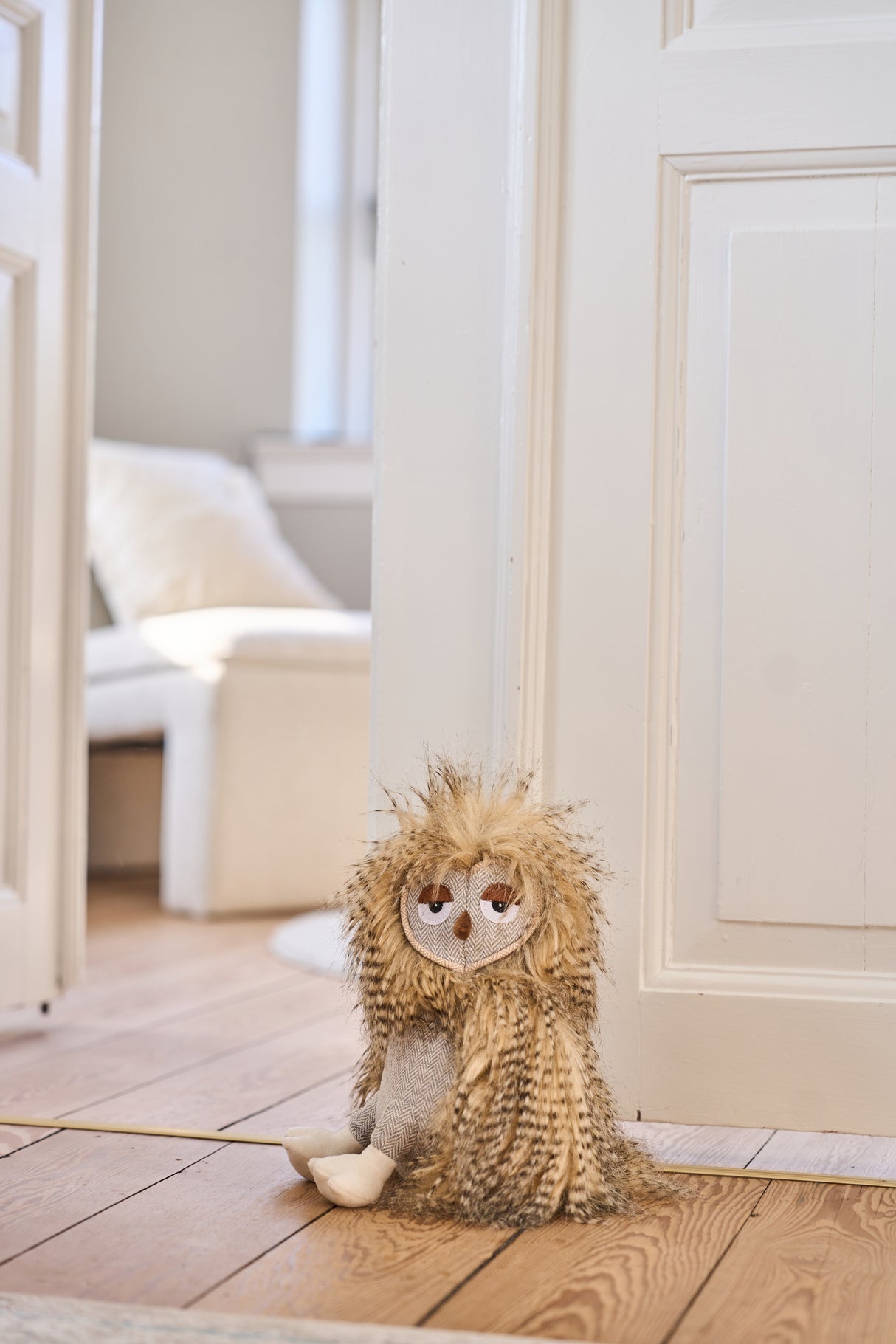 Dørstopper ugle med ægte fjer