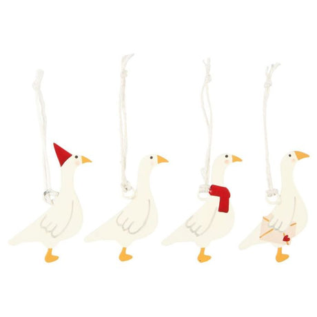 Julegås i metal til ophæng 