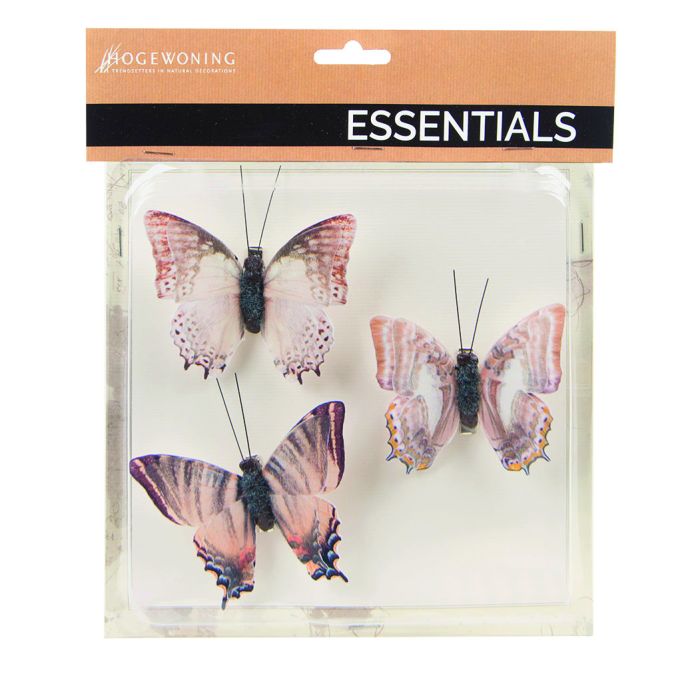 Sommerfugle med klips 3-pak