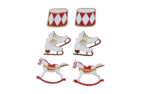 Gift tags with drum, skates, and rocking horse from Speedtsberg, 24-pack