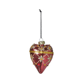 Christmas heart ornament that opens, with a hanging cord for display, from Speedtsberg