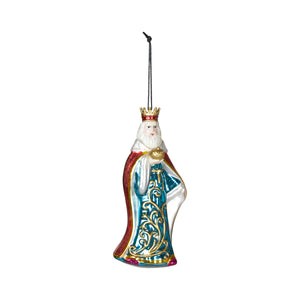Glass Christmas bauble featuring the Wise Man Melchior from Speedtsberg
